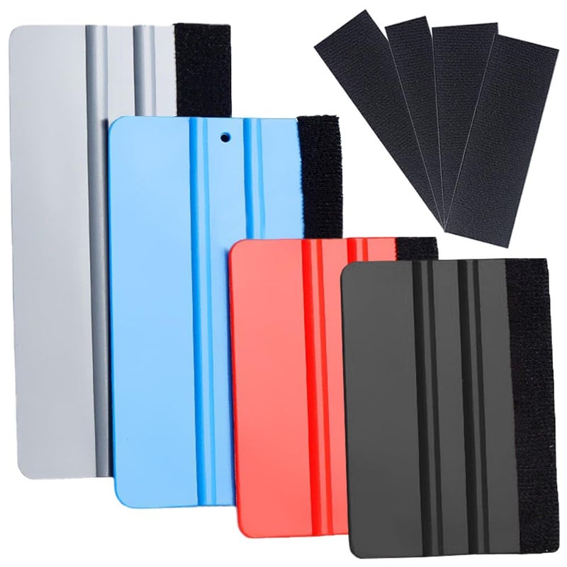 TRKETK 8 Pièces Raclettes à Bords en Feutre, Autocollant Décalque Raclette Kit de Raclette pour Meubles Outil de Grattoir en Vinyle pour Voiture pour Papier Peint, Autocollant, Emballage de Voiture - Image 1