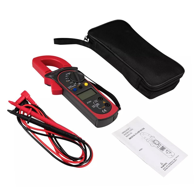 Red High Precision Digital Clamp Multimeter AC DC Voltage Resistance Temperature Tester - Image 2
