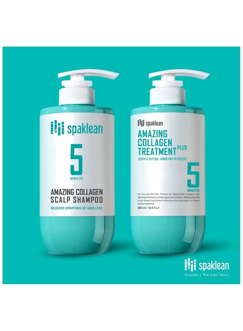 spaklean Amazing Collagen Scalp Shampoo & Treatment Set 1 x Shampoo, 500ml - Image 1
