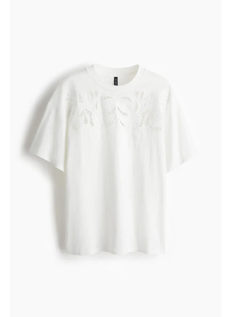 اتش اند ام Oversized motif-detail T-shirt