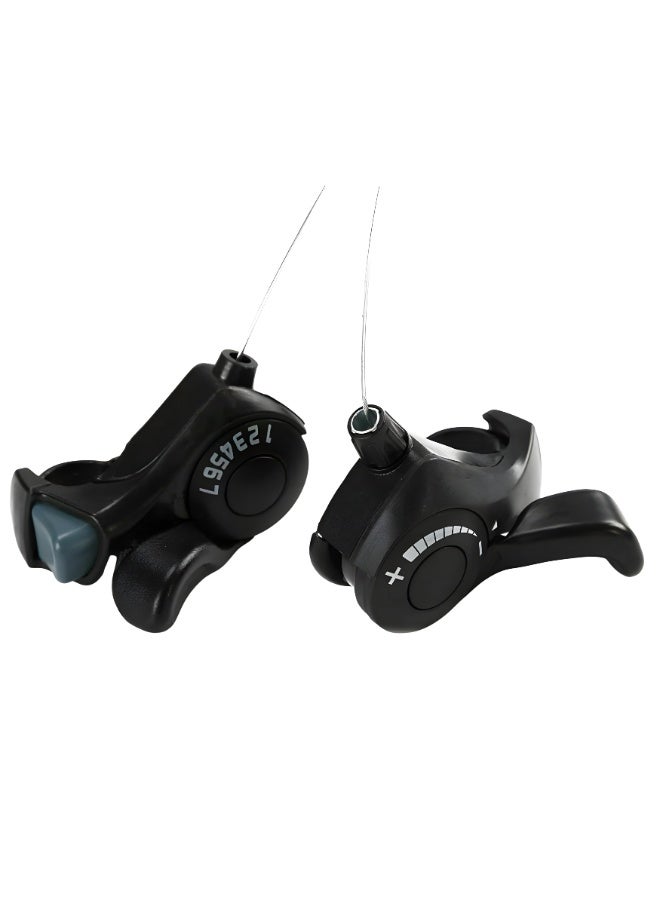 Fukukawa Bicycle Thumb Shifter Set 7 Speed Left Right Gear Lever for Mountain Road Folding Bike, Black - Image 3