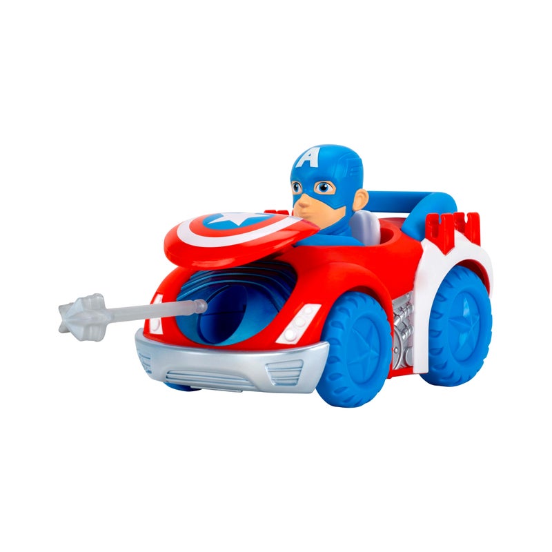 MARVEL Spidey N Friends Web Dart Zoomer Play Vehicle - Captain America | Marvel | Spiderman | Toy Vehicle | Toy Car | Collectible Toys | Encourages Imaginative Play & Motor Skills Development | Gift for Kids & Toddlers - Image 4