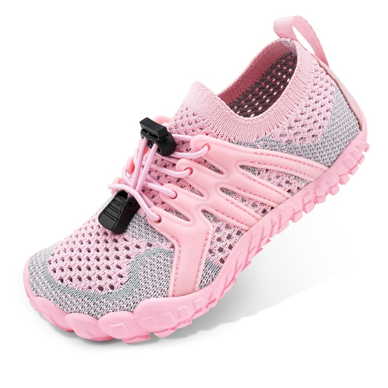 Stelle Water Shoes for Kids Girls Boys Barefoot Shoes with Adjustable Laces Quick Drying Beach Sports Non Slip Swimming Hikingï¼ˆPinkï¼Œ13MLï¼‰ - Image 1