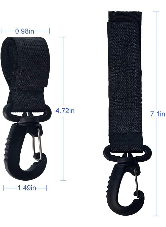 KASTWAVE 4Pcs Abs Stroller Hooks Stroller Organizer Hook Clip Convenient Stroller Accessories Mommy Bag Hooks For Hanging Diaper Bags Purse 360 Degree Rotation Not Easy To Fall Off (Black) - Image 4