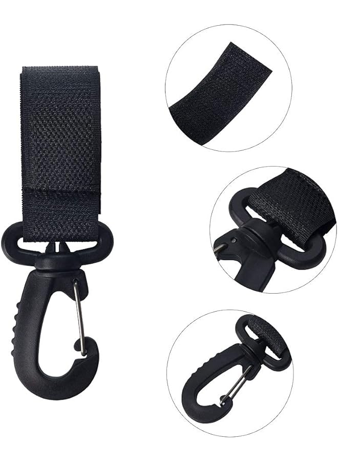 KASTWAVE 4Pcs Abs Stroller Hooks Stroller Organizer Hook Clip Convenient Stroller Accessories Mommy Bag Hooks For Hanging Diaper Bags Purse 360 Degree Rotation Not Easy To Fall Off (Black) - Image 3