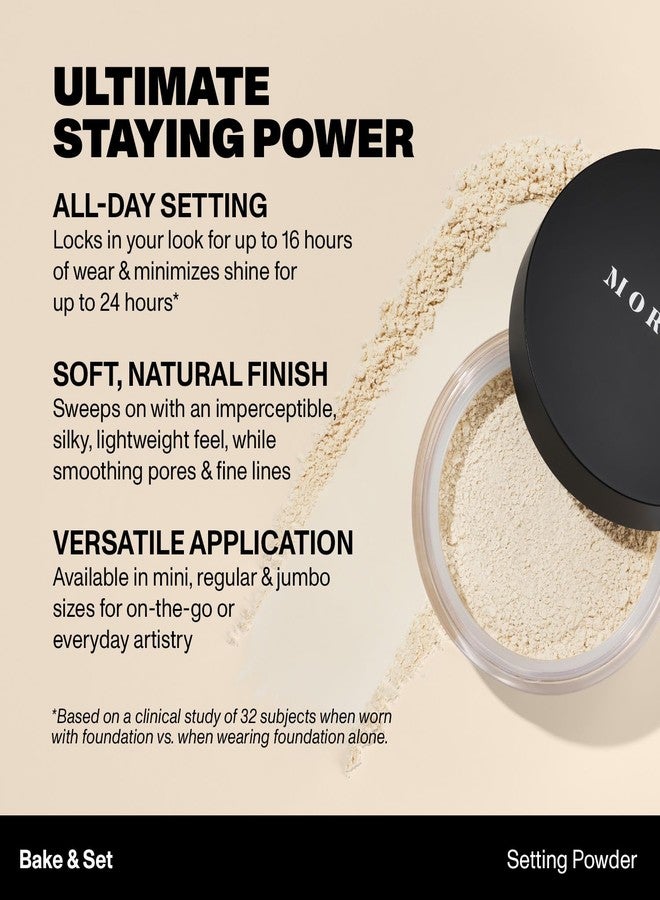 Morphe Jumbo Bake & Set Setting Powder - Lightweight, Talc-Free Finishing Powder for Face Makeup with a Soft, Natural Finish - Minimizes Shine for Up to 24HR - Brightening Pink (0.62 oz) - Image 4