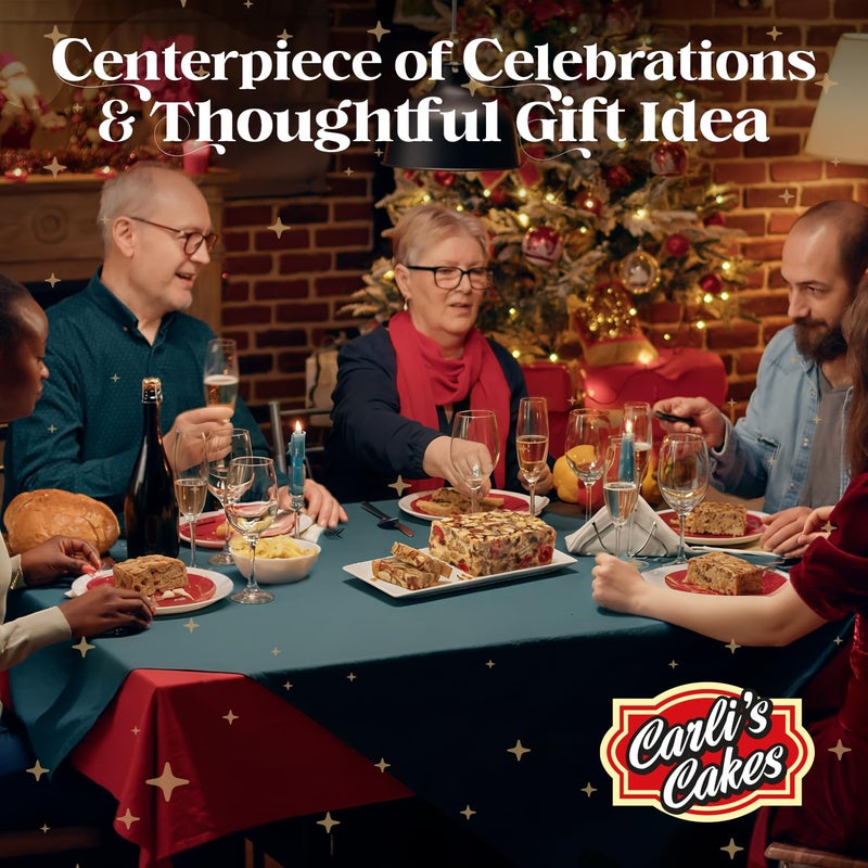 Carli’s Cakes Deluxe Fruit Cake, 1 lb. - Gourmet Holiday Fruitcake with Nuts & Dried Fruits, Ready to Serve Dessert, Ideal Christmas Gift, Celebration Treat, or Party Snack - Image 5