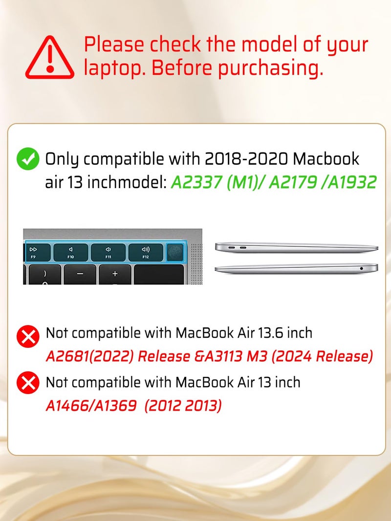Seorsok Compatible with MacBook Air 13 Inch Case 2022 2021 2020-2018 Release A1932 A2179 M1 A2337,Elegant Leaves Flowers Leather Plastic Hard Shell Case with Keyboard Cover,Purple Blooming Floral - Image 3