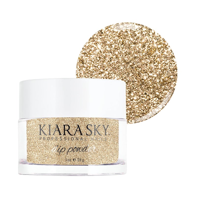 Kiara Sky Long Lasting Nail Dip Powder Gold Tones 1 oz, Pixie Dust