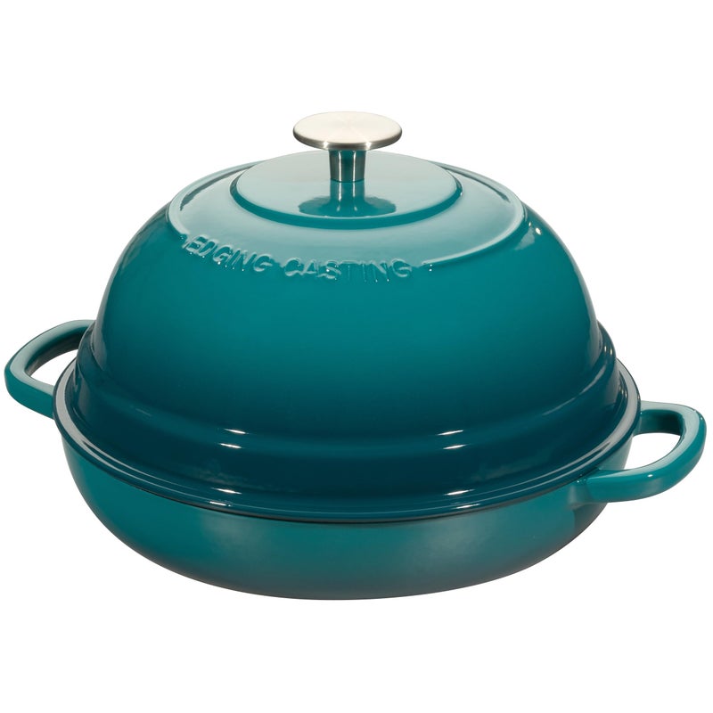 EDGING CASTING Enameled Cast Iron Dutch Oven Pot with Lid, Round Bread Oven for Homemade Sourdough Bread Baking, 6 Quart, Darkcyan - Image 2