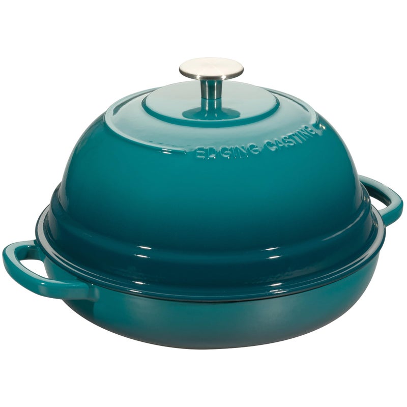 EDGING CASTING Enameled Cast Iron Dutch Oven Pot with Lid, Round Bread Oven for Homemade Sourdough Bread Baking, 6 Quart, Darkcyan - Image 4