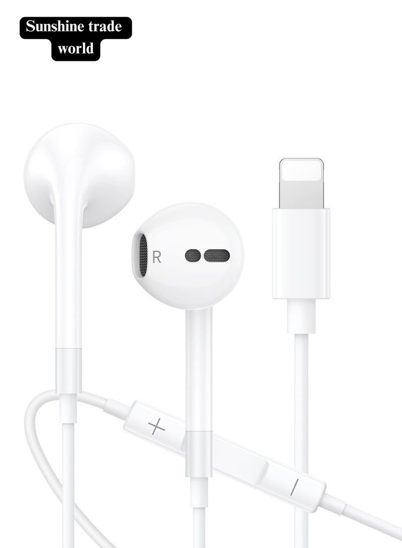 Earphones with Lightning Earphones Wired Stereo Sound, Compatible with iPhone 14/13/12/SE/11/XR/XS/X/7/7 Plus/8/8 Plus - Image 1