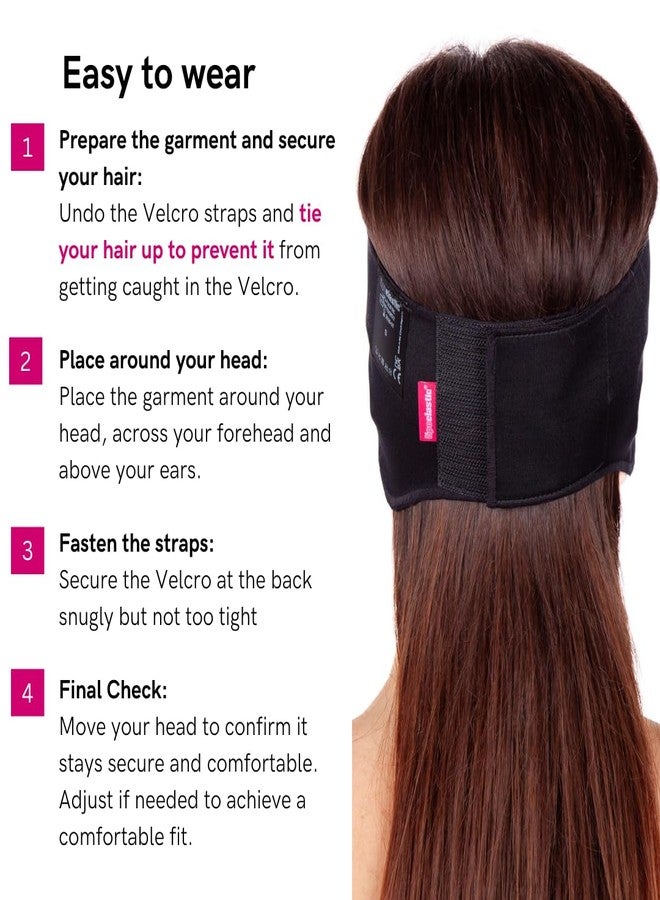 LIPOELASTIC PU 03 Unisex Post-Surgery Compression Ear Band, Self-Fastening Otoplasty Headband, Comforting Ear Bandage (Black, XL) - Image 4