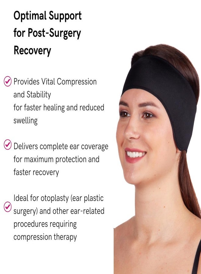LIPOELASTIC PU 03 Unisex Post-Surgery Compression Ear Band, Self-Fastening Otoplasty Headband, Comforting Ear Bandage (Black, XL) - Image 5