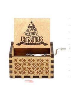 Music Box Customized Vintage Carving Exquisite Color Painting Drop Adhesive Printing And Logo Wooden Hand Music Box-Color:28-Dimensions:6.4*5.2*4.2cm