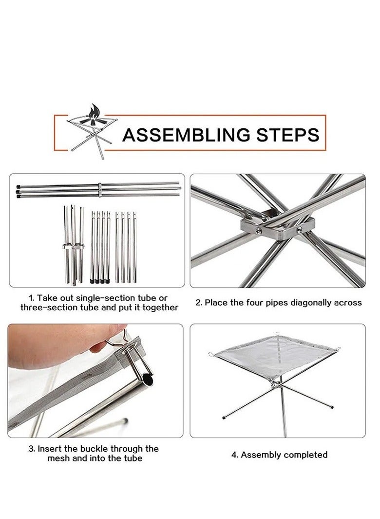 إسكدنيا أفران حفظ الحرارة المحمولة القابلة للطي، شواية وكومة نار متعددة الوظائف للتخييم وحفلات النار في الهواء الطلق - Image 3