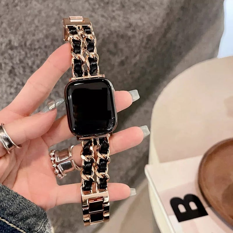 Bluejw Lionorm Luxury Gold Watch Band for Apple Watch Ultra 49mm – Premium Designer Replacement Strap - Image 3