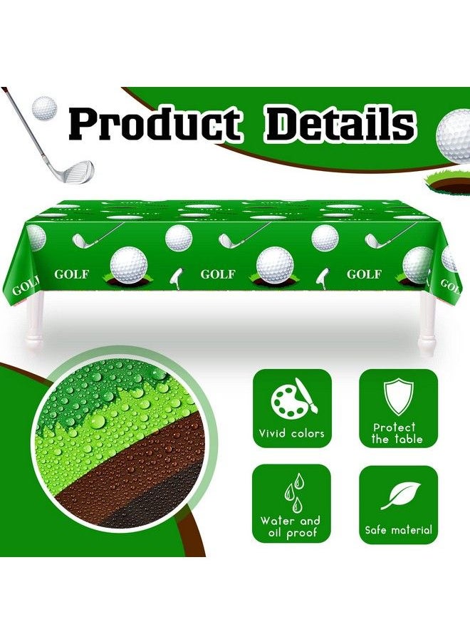 Patelai - Golf Tablecloth Golf Party Decorations Golf Themed Party Supplies Rectangle Plastic Disposable Golf Table Cover Golf Decorations For Birthday Party Picnic Sport Events 86 X 51 Inch (2 Piece) - Image 1