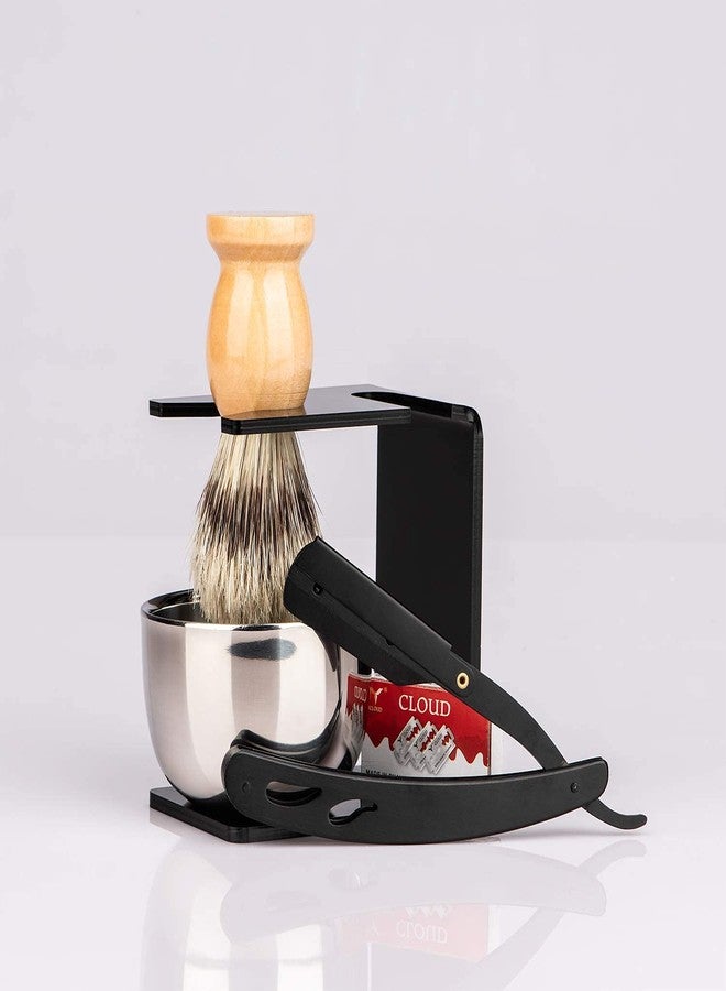 Grandslam Barber Straight Razor Kit Durable Barber Straight Edge Razor Kit with 10 Double Edge Straight Razor Blades,Shaving Bowl and Stand,Shaving Brush with Wood Handle,Shaving Kit for Men - Image 4