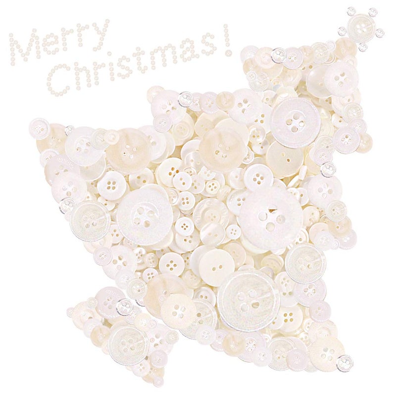 Swpeet 1000 Pcs Christmas Craft Buttons 2 4 Hole White Round Resin Sewing Buttons Perfect for Christmas Sewing Decorations Art Crafts Projects - Image 2