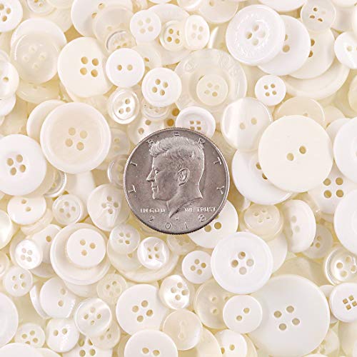 Swpeet 1000 Pcs Christmas Craft Buttons 2 4 Hole White Round Resin Sewing Buttons Perfect for Christmas Sewing Decorations Art Crafts Projects - Image 3