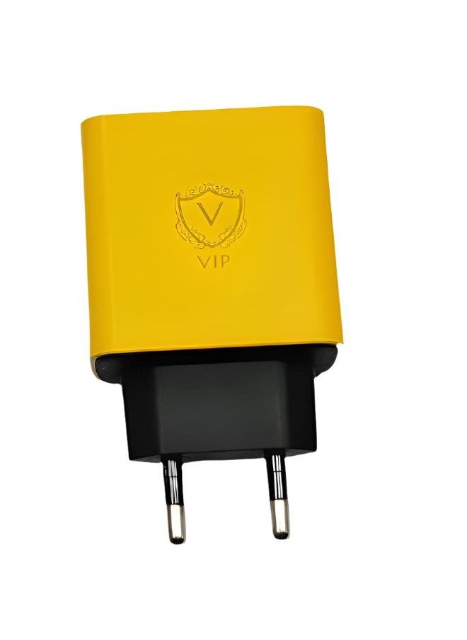 VIP 45W Super Fast Charger with Type-C t Type-C Cable - 65W QC3.0(18W) + PD (30W+25W) Compatible with Galaxy Note S21 S23 10 Ultra S10 S9 Plus - S22 - S22 Ultra (Yellow)  - Image 2