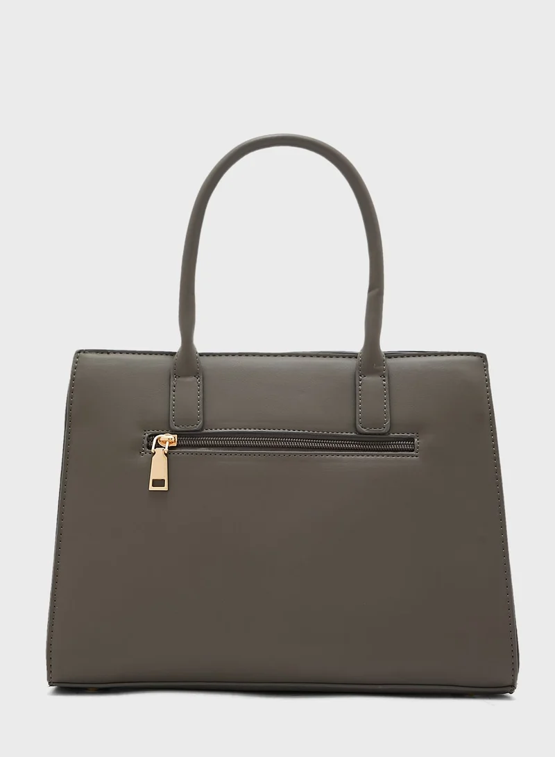 Khizana Croc Handbag With Belt Clasp