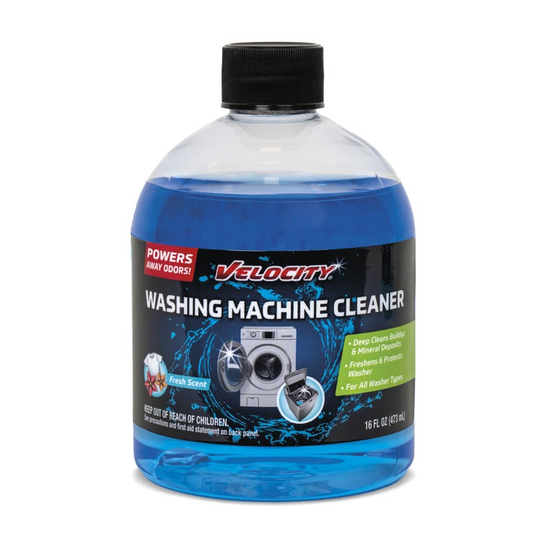 Velocity Washing Machine Cleaner - 4 Uses Per Bottle. Removes Hardwater Stains & Odor-Causing Buildup Inside Drum, Washer Cleaner for All Front & Top Load Washers & High Efficiency Machines - Image 1