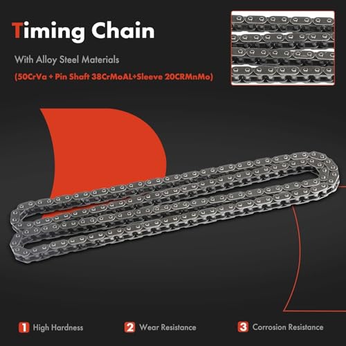 A-Premium طقم سلسلة توقيت المحرك A-Premium مع مشد والمزيد [يتناسب مع DOHC، 4 أسطوانات 1.6 لتر] متوافق مع ميني كوبر [سلسلة R56] 2007-2012، توربو، استبدال# 11314609483، 11317534833، 11317516088، 11217534654 - Image 4