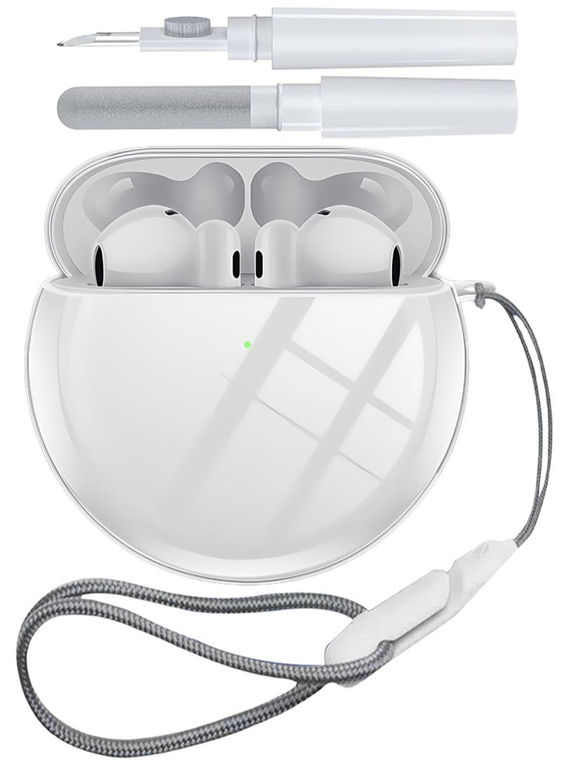 Transparent for Huawei FreeBuds 7i Case, with Cleaning Kit and Lanyard, Soft TPU Cover - Image 1
