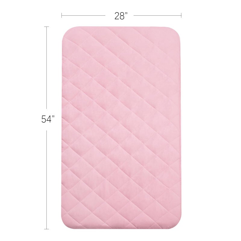 Biloban Sheet for Regalo My Cot Portable Toddler Bed, Joovy Travel Cot (Sheet Only, Bed not Included), Soft Padded Cover, Pink, 54''x28'' - Image 5