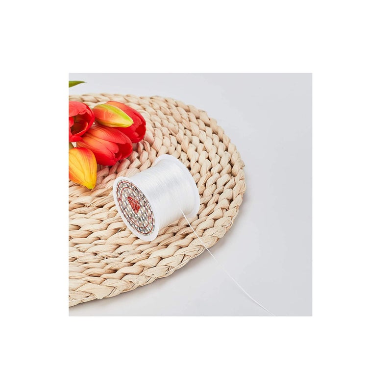 Zikra Flat Elastic Crystal Stretch String, Bracelet String, Polyester Cord for Seed Beads Bracelet Beading Jewelry Making Thread Craft Accessories 40m(43Yard 0.5mm) - Image 2