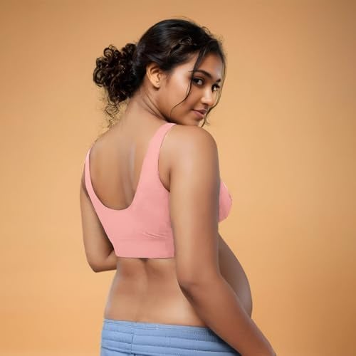 Circus &Circus Padded Maternity Bra | Pull Down Feeding Bra for Women | Padded Bra for Women Slip On | Suitable with Maternity Clothes | PureSoft Micromodal | Almond Nude, L - Image 4