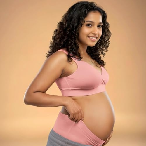 Circus &Circus Padded Maternity Bra | Pull Down Feeding Bra for Women | Padded Bra for Women Slip On | Suitable with Maternity Clothes | PureSoft Micromodal | Almond Nude, L - Image 3
