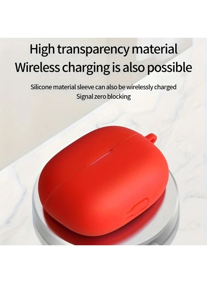 Red Redmi Buds 5 Pro Soft Silicone Case with Detachable Metal Buckle - Image 4