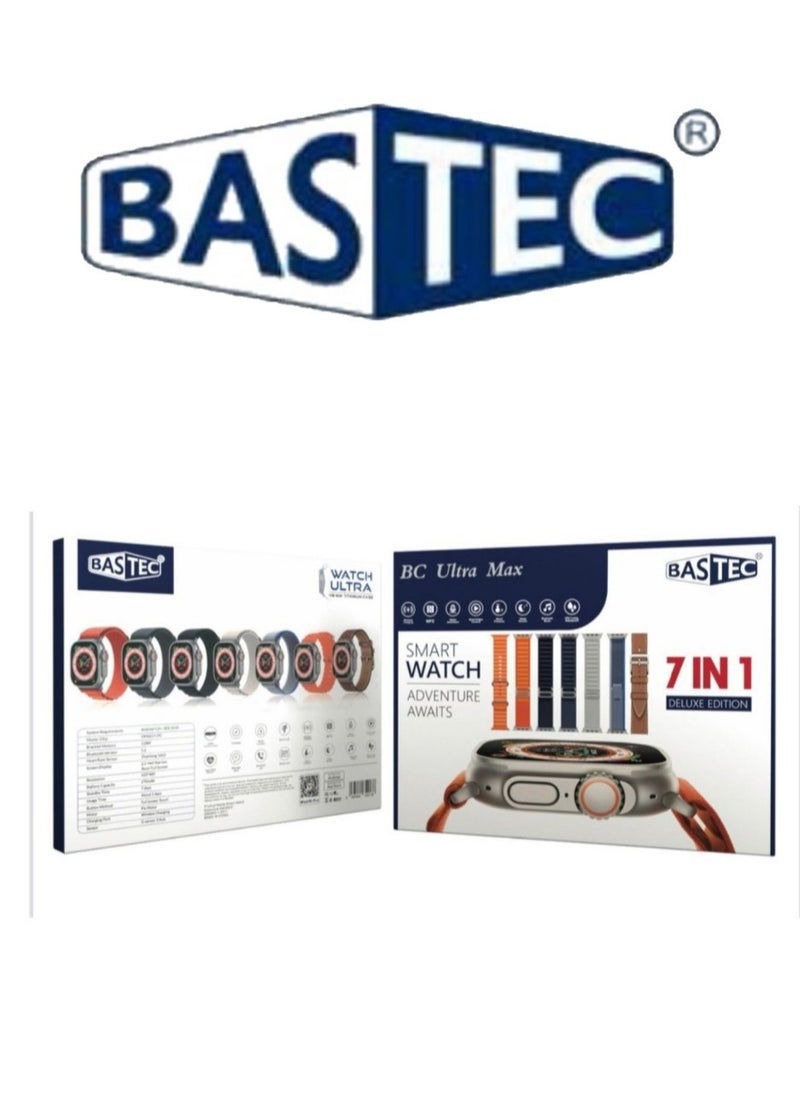 Bastec - BC Ultra Max Smartwatch - Series 8 - Full Screen Compatibility with Android and iOS, Fast Response, Wireless Charging, Includes 7 Extra Straps and Screen Protector - 49mm Size - Image 1