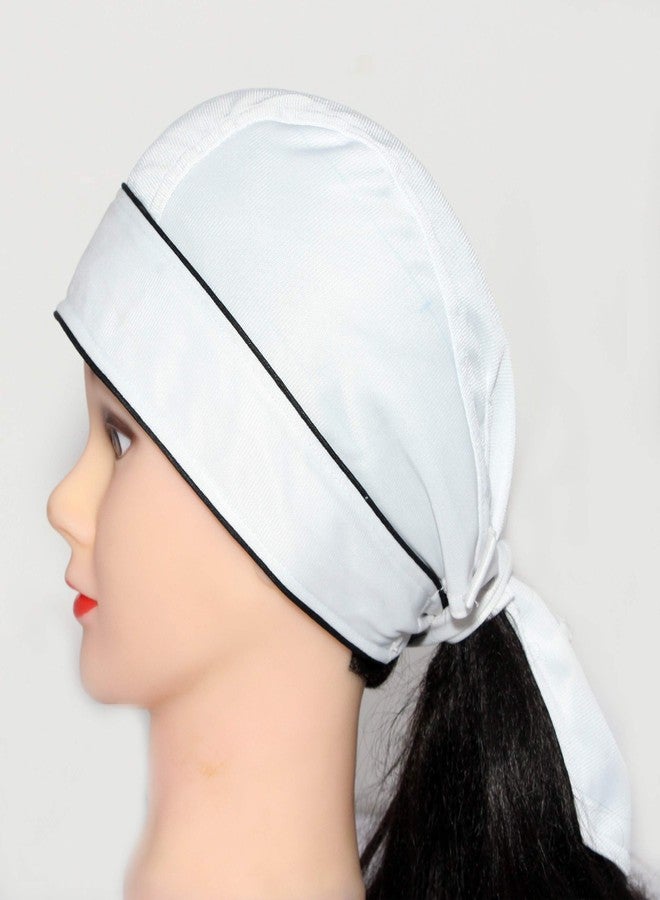 PAROPKAR Cooling Helmet Liner - Do Rag/Dew Rag Skull Cap Beanie for Men - Pirate Hat Bandana & Motorcycle Head Wrap (White) - Image 3