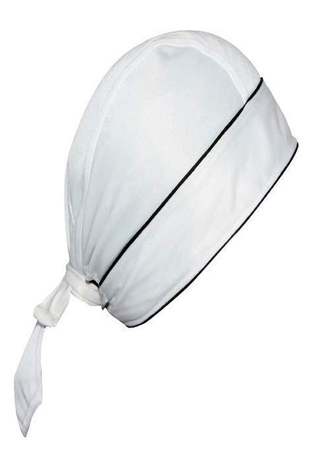 PAROPKAR Cooling Helmet Liner - Do Rag/Dew Rag Skull Cap Beanie for Men - Pirate Hat Bandana & Motorcycle Head Wrap (White) - Image 1