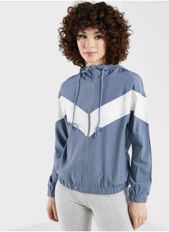 Zip Front Colorblock Athletic Jacket