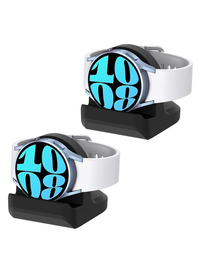 FASTSNAIL 2 Pack Stand for Samsung Galaxy Watch 5/6 (40,44mm)/5 Pro 45mm/Watch 5/Pro Golf Edition(40,44,45mm)/Watch 6 Classic(43,47mm), Silicone Charging Dock - Image 1