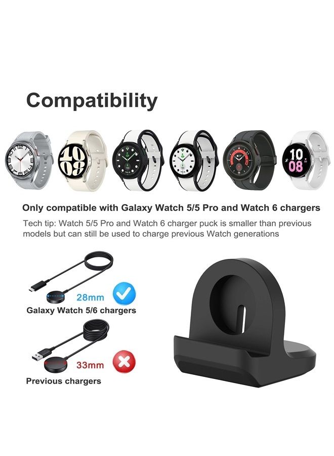 FASTSNAIL 2 Pack Stand for Samsung Galaxy Watch 5/6 (40,44mm)/5 Pro 45mm/Watch 5/Pro Golf Edition(40,44,45mm)/Watch 6 Classic(43,47mm), Silicone Charging Dock - Image 3