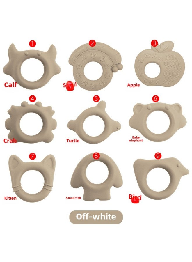 Baby Gum Animal Bracelet Food Grade Bite Boiled Baby Grinding Stick Teething Toy In Stock-Color:Creamy-white-Specifications:⑤ Turtle Tooth Gum - Image 1