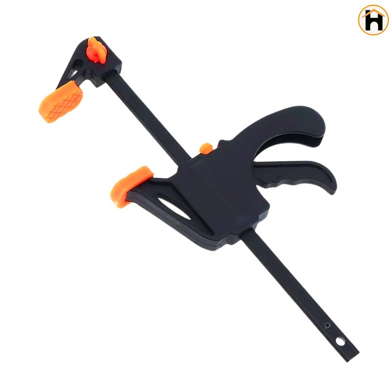 Homdum مشبك بار سريع للخشب - إفراج بيد واحدة نوع رافعة، 150 × 60 مم (6 بوصة) - مقبض نايلون متين ومقبض مطاطي مقاوم للخدش (عبوة من 1) - Image 3