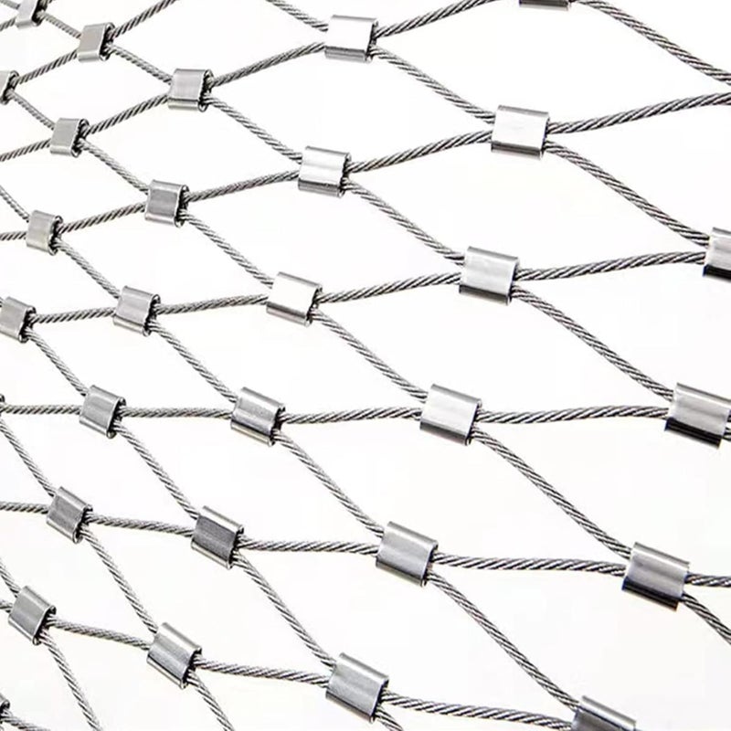 Stainless Steel Rope Wire Mesh Stainless Steel Rope Netting, Flexible Cable Balustrade Mesh for Poultry Barrier, Easy to Cut for Zoo Cage Fence, Balcony, Stair(Silver-10cm,1x1m) - Image 1