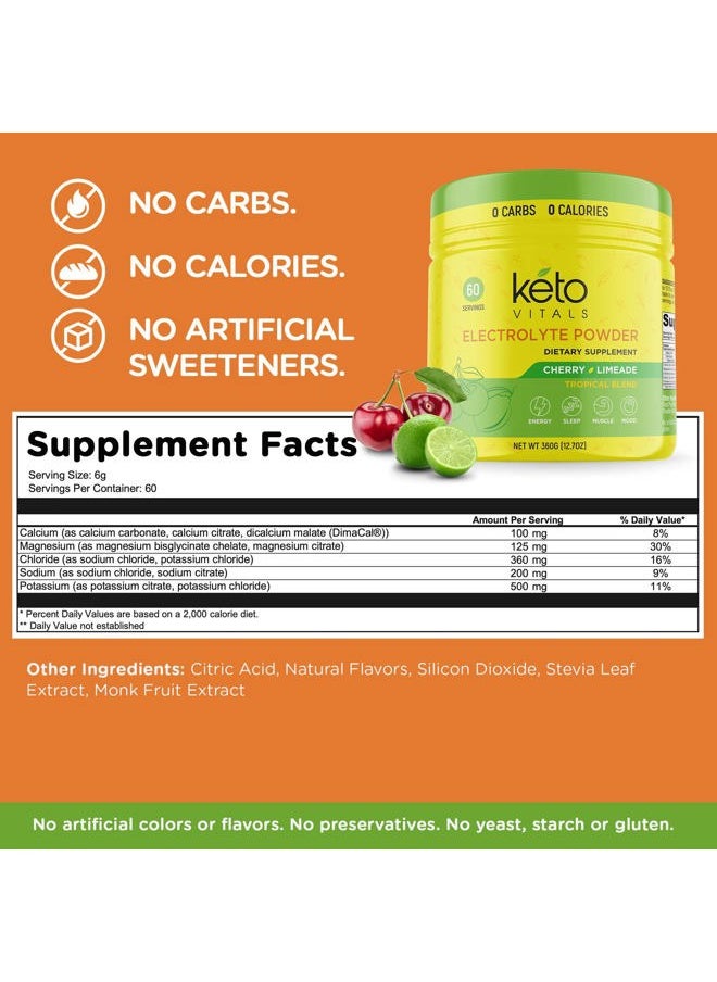Keto Vitals - Electrolytes Powder | Keto-Friendly Electrolytes with Potassium, Magnesium, Sodium, Calcium | Keto Electrolytes Supplement Energy Drink Mix | Sugar-Free, Zero Calories, Zero Carbs - Image 1