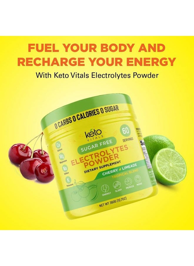 Keto Vitals - Electrolytes Powder | Keto-Friendly Electrolytes with Potassium, Magnesium, Sodium, Calcium | Keto Electrolytes Supplement Energy Drink Mix | Sugar-Free, Zero Calories, Zero Carbs - Image 1