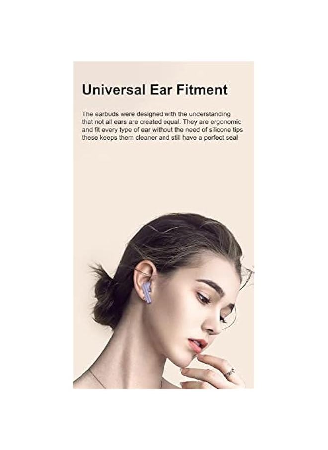 in-Ear Wireless Bluetooth 5.1 Headphones, Earbuds IPX7 Waterproof with Microphone Rechargeable USB C Case with Round LCD Display for Smartphones Android iOS (Purple)
