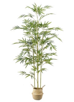 JOGAMS 150cm Artificial Tree Fake Plant Pot Artificial Tree Decorative Greenery Belt Realistic Green Bamboo and Plastic Pot Home Decor Office Indoor Outdoor Balcony Living Room  - Image 1