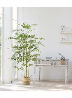 JOGAMS 150cm Artificial Tree Fake Plant Pot Artificial Tree Decorative Greenery Belt Realistic Green Bamboo and Plastic Pot Home Decor Office Indoor Outdoor Balcony Living Room  - Image 2