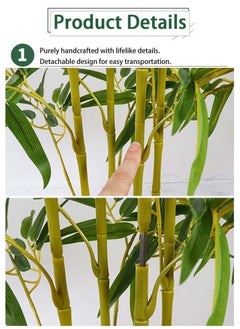 JOGAMS 150cm Artificial Tree Fake Plant Pot Artificial Tree Decorative Greenery Belt Realistic Green Bamboo and Plastic Pot Home Decor Office Indoor Outdoor Balcony Living Room  - Image 3
